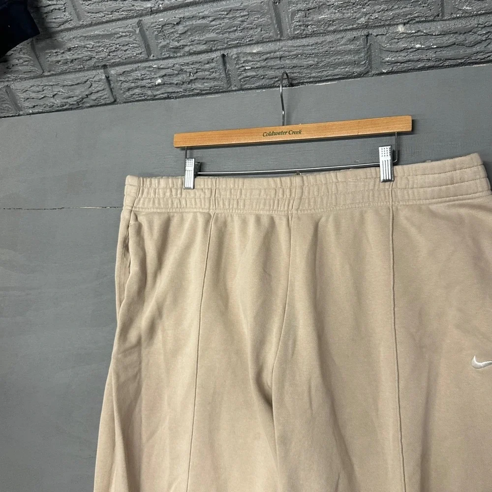 Nike Phoenix Fleece High Waisted Joggers Tan Beige Plus Size 2X Pintuck‎ Seam